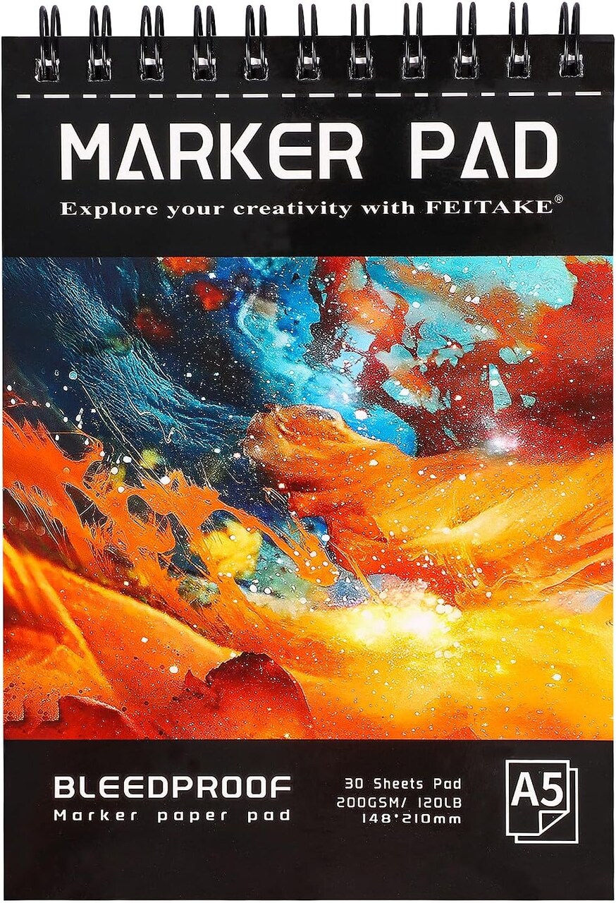 A5 Marker Paper Sketchbook Bleedproof Alcohol Markers Pad 60pages (30sheets)